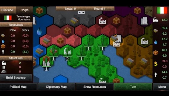Gameplay screenshot from nations in combat for Android