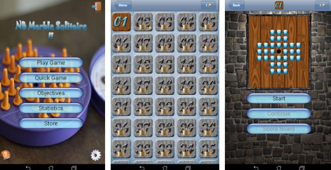 Gameplay screenshot from nb marble solitaire 2 pro for Android