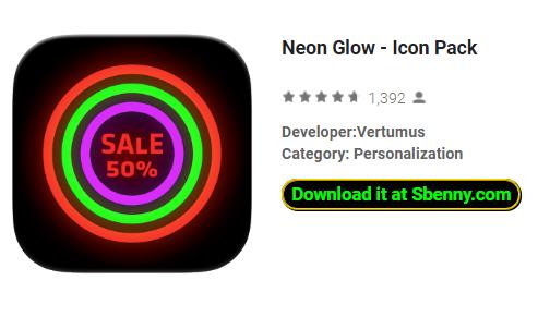 neon ragyogás ikon csomag