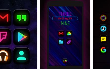 Gameplay screenshot from neon glow icon pack for Android