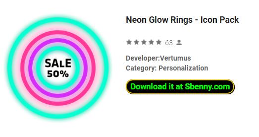 neon izzó gyűrűk ikon csomag