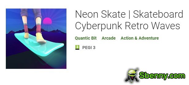 neon skate skateboard mewġ retro cyberpunk