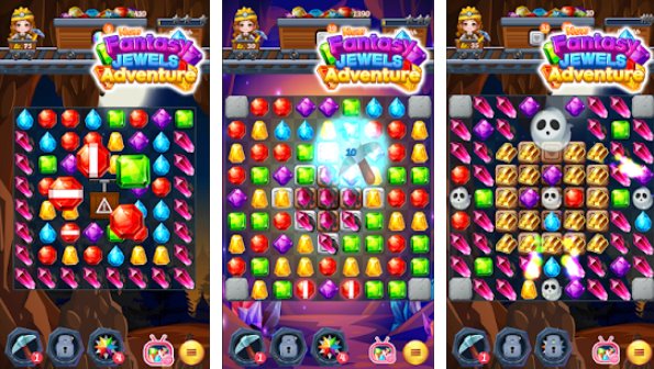 Gameplay screenshot from new fantasy jewels adventure puzzle land for Android