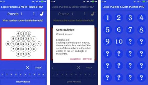 Gameplay screenshot from new logic and math puzzles pro 2019 for Android
