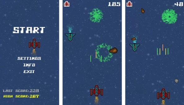 Gameplay screenshot from new retro space shooter for Android