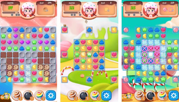 Gameplay screenshot from new sweet cookie pop2020 puzzle world for Android
