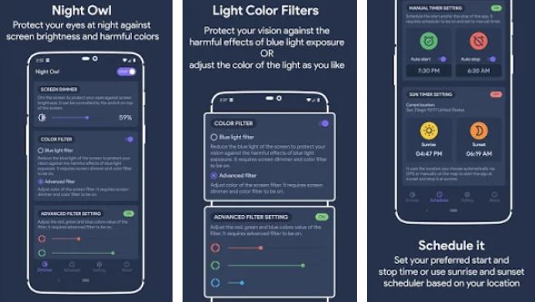 night owl screen dimmer and night mode