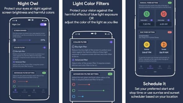 night owl screen dimmer and night mode