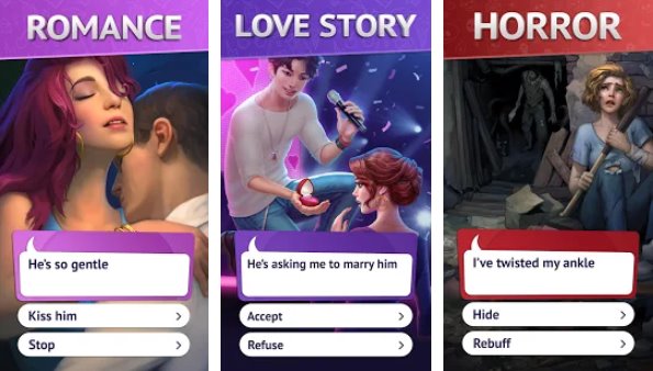 novelize romances visuais e histórias com escolhas MOD APK Android