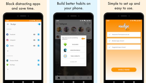 Gameplay screenshot from nudge block distracting apps for Android