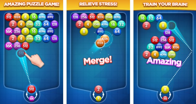 Gameplay screenshot from number bubble shooter for Android