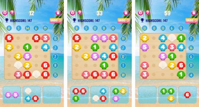 Gameplay screenshot from number puzzle game beach gold edition for Android