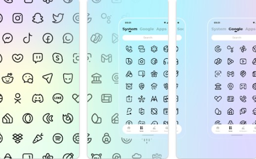 paquete de iconos de nyon daark MOD APK Android