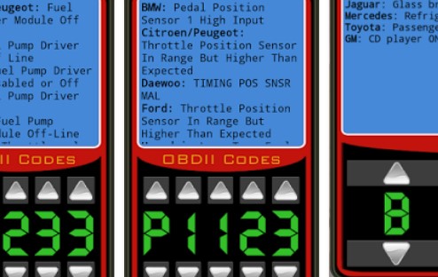Gameplay screenshot from obdii trouble codes for Android