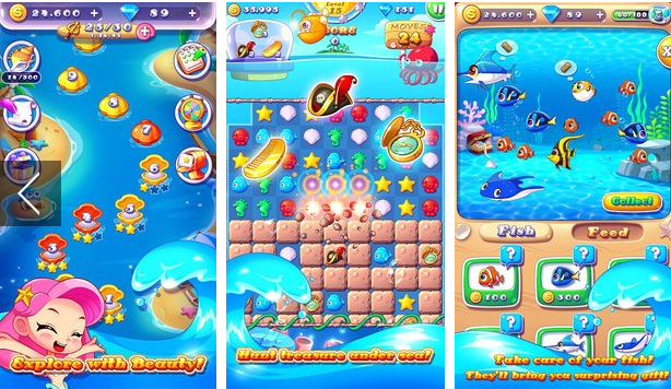 Gameplay screenshot from ocean mania christmas sailing for Android