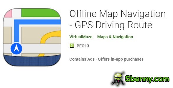 ruta de conducción gps de navegación de mapa fuera de línea