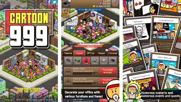 Gameplay screenshot from offline tap tap cartoonist cartoon999 vip for Android