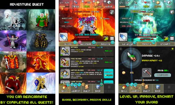 Gameplay screenshot from one combo sword grow your sword for Android