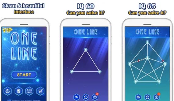 Gameplay screenshot from one line deluxe vip one touch drawing puzzle for Android