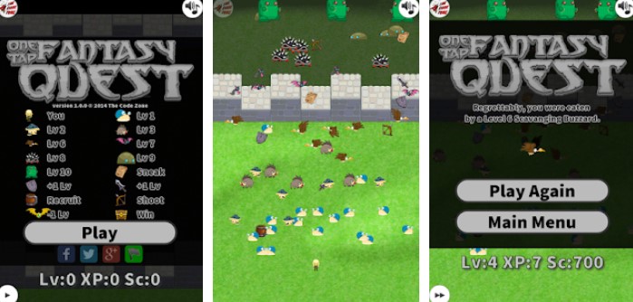 Gameplay screenshot from one tap fantasy quest for Android