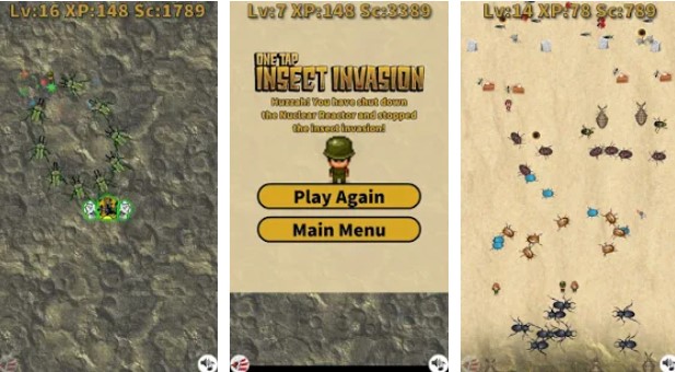 Gameplay screenshot from one tap insect invasion for Android
