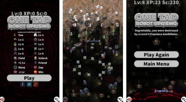 Gameplay screenshot from one tap robot uprising for Android