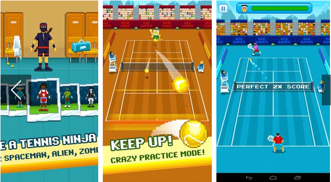 Gameplay screenshot from one tap tennis for Android