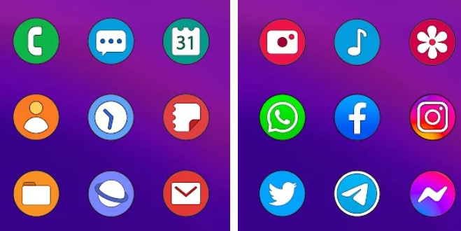 Gameplay screenshot from one ui circle icon pack for Android