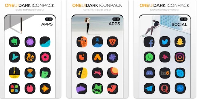 one ui dark icon pack MOD APK Android