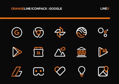 paquete de iconos de línea naranja linex MOD APK Android