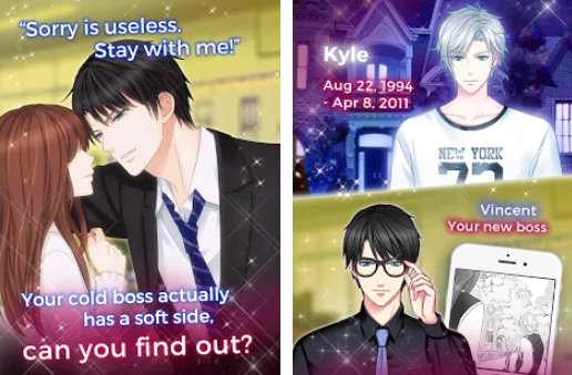 Gameplay screenshot from otome game ghost love story for Android
