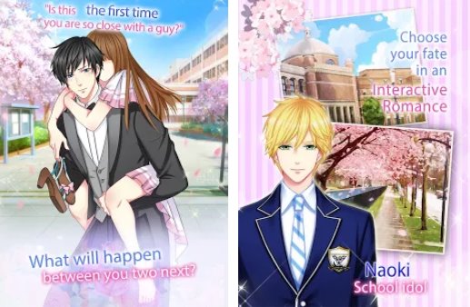 Gameplay screenshot from otome game high school love for Android