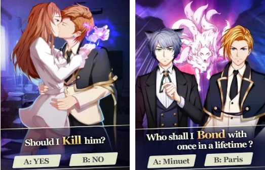 Gameplay screenshot from otome game love magic episode2 for Android