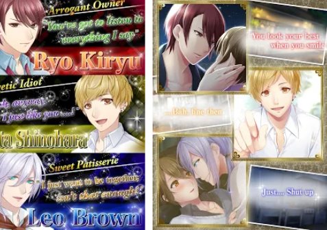 Gameplay screenshot from otome of ikemen cafe for Android