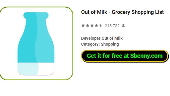 out of milk grocery shopping list