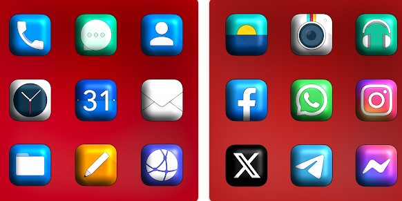 Gameplay screenshot from oxigen square 3d icon pack for Android