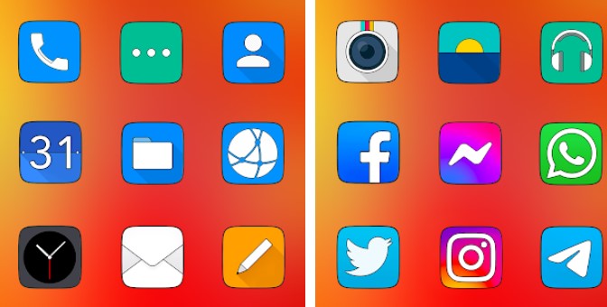 Gameplay screenshot from oxigen square icon pack for Android