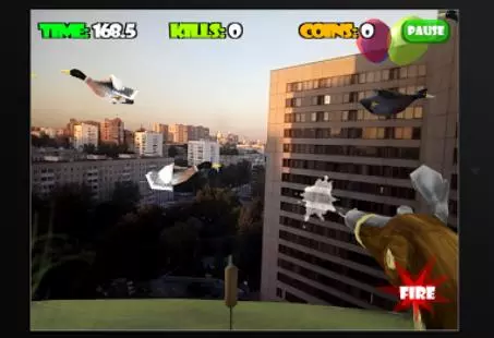 Gameplay screenshot from mad ducks ar duck hunting augmented reality game for Android