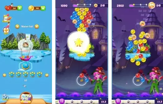Gameplay screenshot from magic witch a magical bubble shooter for Android