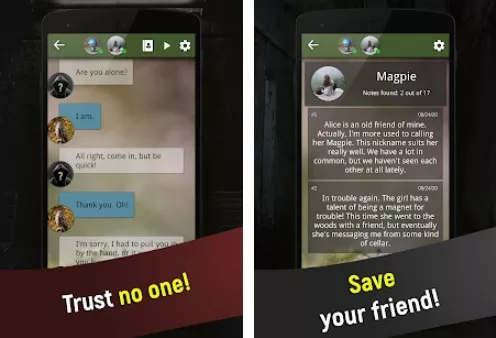 Gameplay screenshot from mansion 2 choices text adventure for Android