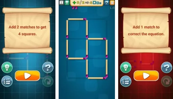 Gameplay screenshot from matches puzzle game for Android