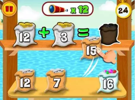 Gameplay screenshot from math land games of mental arithmetic addition for Android