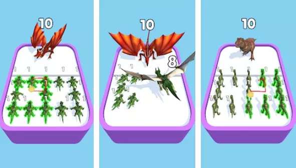 Gameplay screenshot from merge master dinosaur fusion for Android