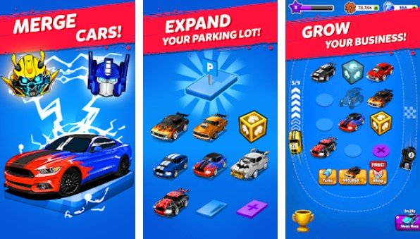 Gameplay screenshot from merge muscle car classic american cars merger for Android