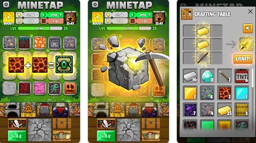 Gameplay screenshot from minetap craft and merge for Android
