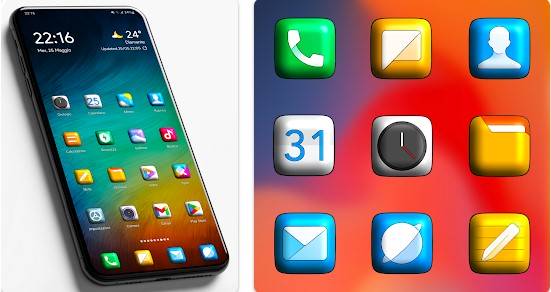 Gameplay screenshot from miui 3d icon pack for Android