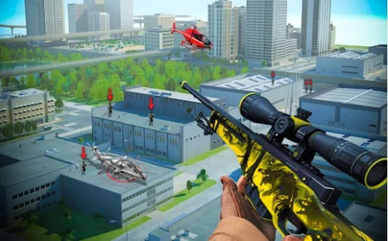 Gameplay screenshot from modern sniper shot 3d real us commando mission for Android