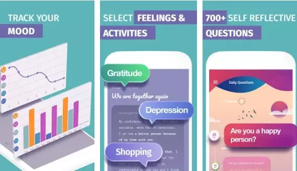 Gameplay screenshot from mood tracker journal mental health depression for Android