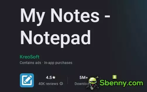 my notes notepad