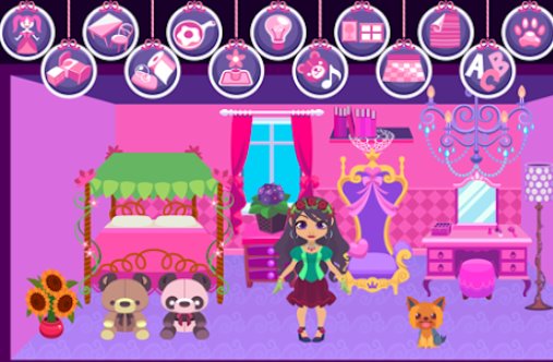 Gameplay screenshot from my princess castle doll and home decoration game for Android